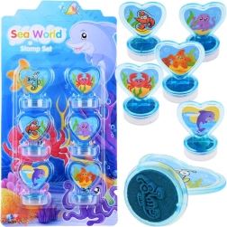 Set van 6 stempels zeedieren – Dieren