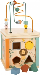 Houten motorische Safari-blokkendoos voor kinderen