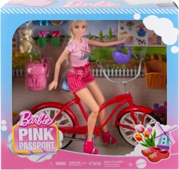 Barbie on a Bike with Puppy – Travel Set Pink Passport