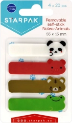 Dieren index-tabs zelfklevend, 4 kleuren