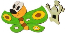 DODO houten decoratieve magneet – groene vlinder 10 × 7 cm