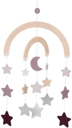 Wooden Hanging Mobile Stars Purple