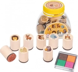 GOKI tampons en bois – animaux de la forêt