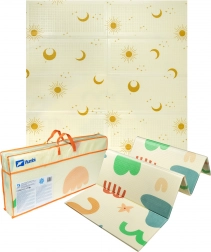 Grand tapis en mousse pliable et réversible HUMBI 200 × 180 cm en XPE avec motifs soleil et lune