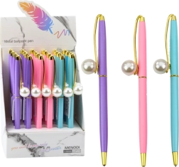 Metal pen with pearl blue ink 1.0 mm