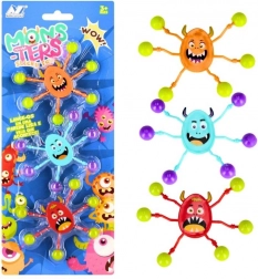 sticky toy little monsters with suction cups – set of 3 pcs