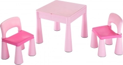 New Baby kinderset tafeltje en twee stoeltjes roze