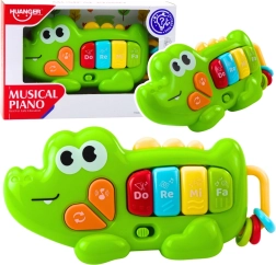 Petit piano musical interactif crocodile pour jeunes enfants – vert