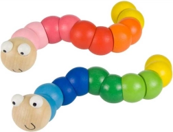 Bigjigs Toys kleurrijke houten worm - blauw