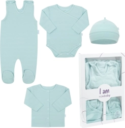 New Baby I am 4-Piece Baby Set for the Maternity Hospital, Blue