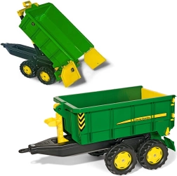 Großer zweiachsiger kippbarer JOHN DEERE Anhänger für Rolly Toys Traktoren