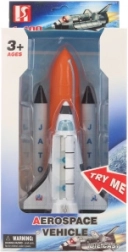 Ruimteraket met licht en geluid, metalen, 22 cm