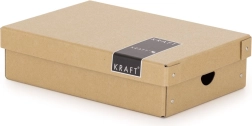 Laminated storage box with lid, natural kraft, small 35.5 × 24 × 9 cm