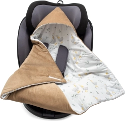 Insulated car seat swaddle New Baby, brown velvet