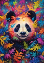 Puzzle panda dans la forêt arc-en-ciel 1000 pièces