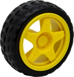 kunststof wiel met band voor arduino‑robot 65 mm