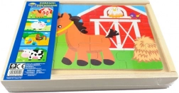 Houten puzzel Boerderij – 4 dieren