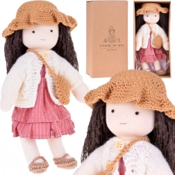 Beige soft textile Waldorf-style doll for learning emotions