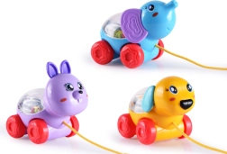 Trekkend diertje aan touwtje 12 cm