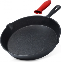 Gietijzeren pan met siliconen hoes 25 cm