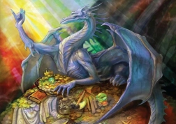 Puzzle dragon bleu avec trésor 1000 pièces MAGNOLIA