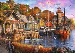 Puzzel TREFL Premium Plus tea time – haven aan zee (1000 stukjes)