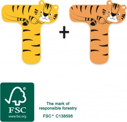 Houten letter T met tijger small foot