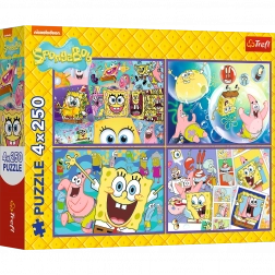 Puzzel 4x250 Gekke Wereld van SpongeBob