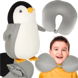 Reiskussen 2-in-1 pinguïn knuffel
