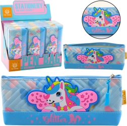 Appareil pour fournitures d'écriture avec licorne bleue