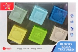 Rubber blocks for babies, 6 pcs