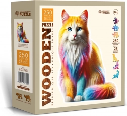 Houten puzzel Regenboogkat 250 stukjes