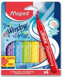 Maped Window raamstiften, 6 stuks met microvezeldoek