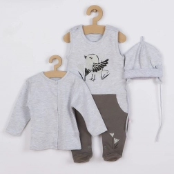 3-delige katoenen babyset Koala Birdy grijs