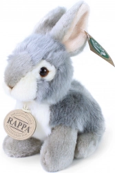 Lapin gris en peluche assis 16 cm écoresponsable RAPPA
