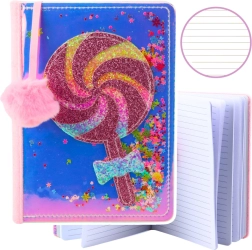 Notebook with a holographic cover and a lollipop motif