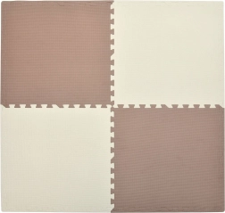 HUMBI Foam Mat 120 × 120 cm – large waterproof puzzle, safe for children, cream and copper, 4 pcs