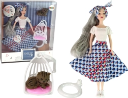 Pop EMILY met grijs haar met kitten en schommel