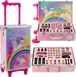 Children's cosmetic set in a rolling suitcase unicorn pink