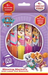 Blaasstiften PAW PATROL – set van 6 kleuren met sjablonen