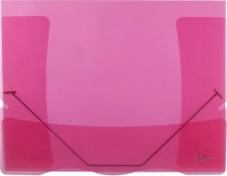 Transparante map met elastiek Lines rood