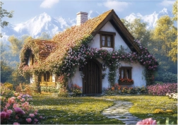 puzzel berghut in het dal 100 XL stukjes