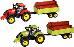 Tractor met aanhanger en houtstammen 45 cm