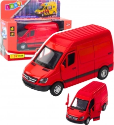 Metalen rode bestelwagen 1:32 met licht en geluid