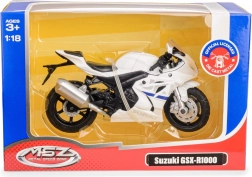 Motorfietsmodel 1:18 SUZUKI GSX‑R1000 wit