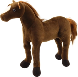 Dark brown plush horse 40 × 37 cm