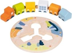 Goki threading wooden train with five carriages