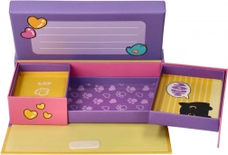 Paarse sieraden- en snuisterijendoosje