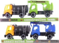 Constructieset met vrachtwagens met shovel en kraan