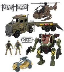 Robotic mecha set with tractor truck and helicopter 60 cm with light and sound effects